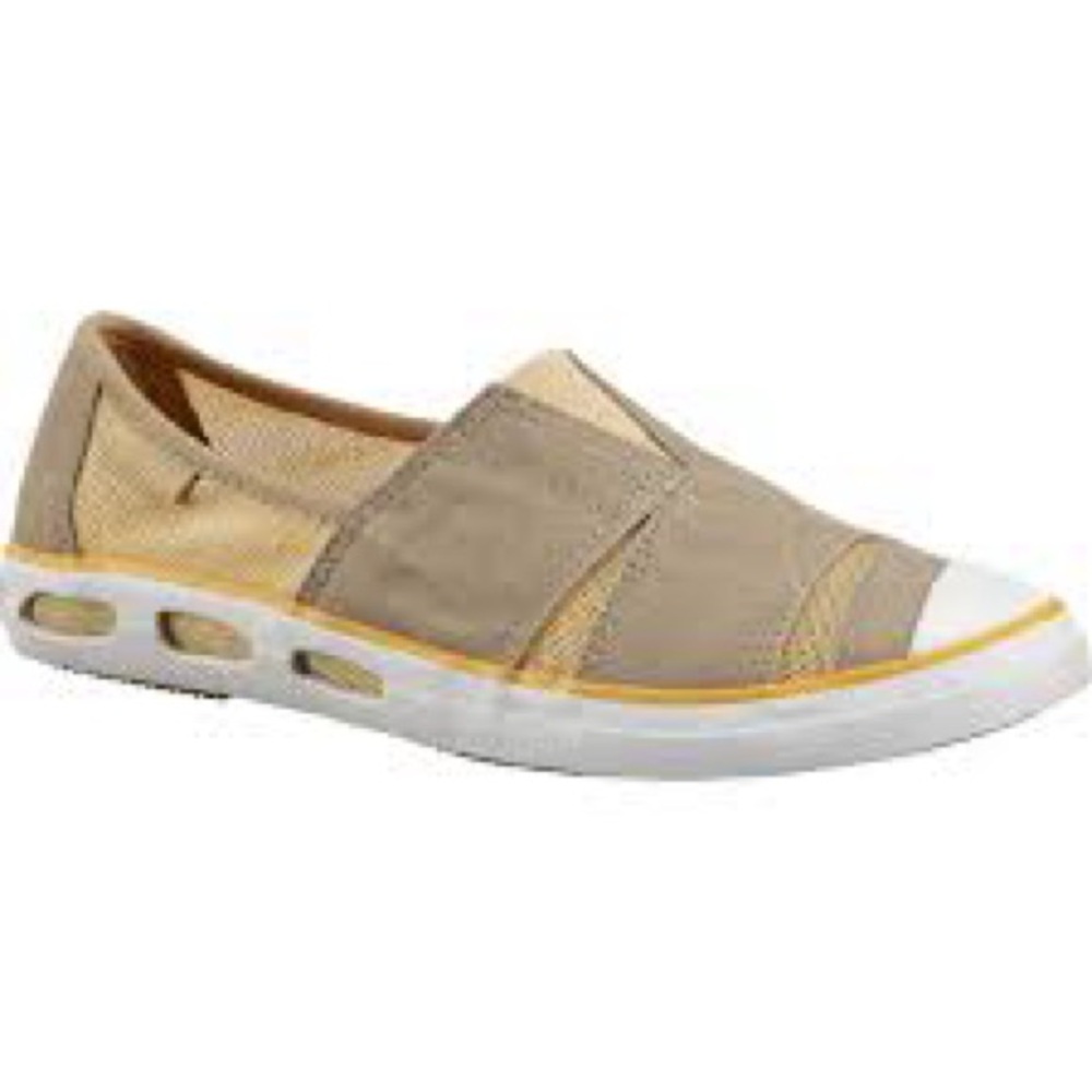 Discontinued Columbia Vulc N Vent Slip 2 8.5 British Tan Canvas Loafers 39.5